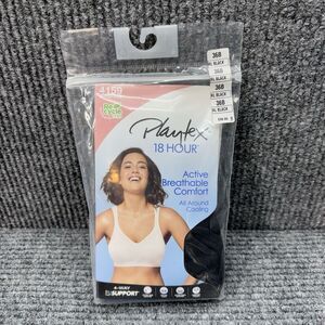 Playtex 18 Hour Bra 36B Black 4159 Active Breathable Comfort All Around Cooling